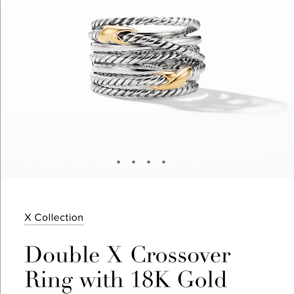 David Yurman Double X Crossover Ring w/ 18k Gold